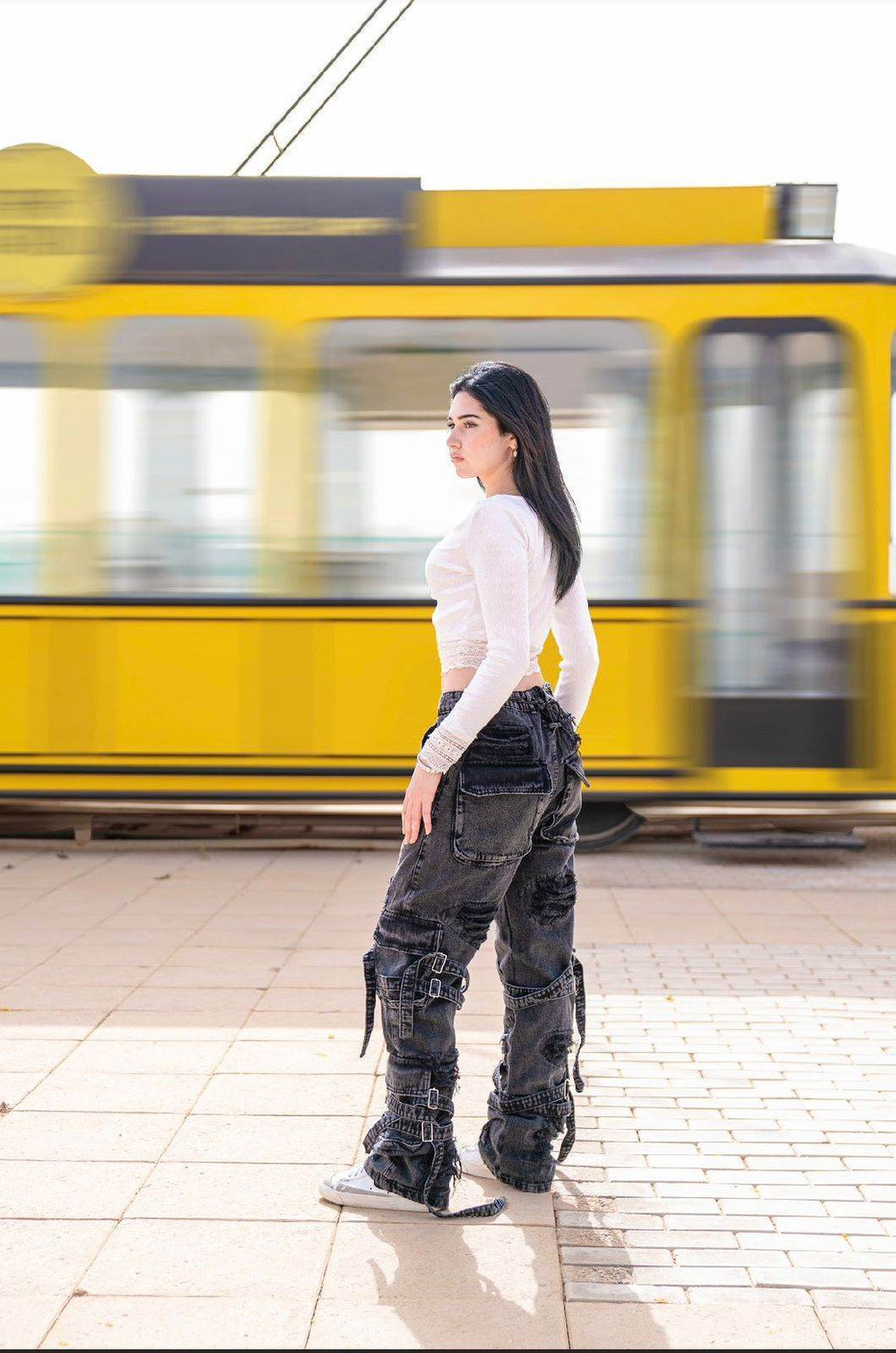 Belts And Rips Black Jeans - votch