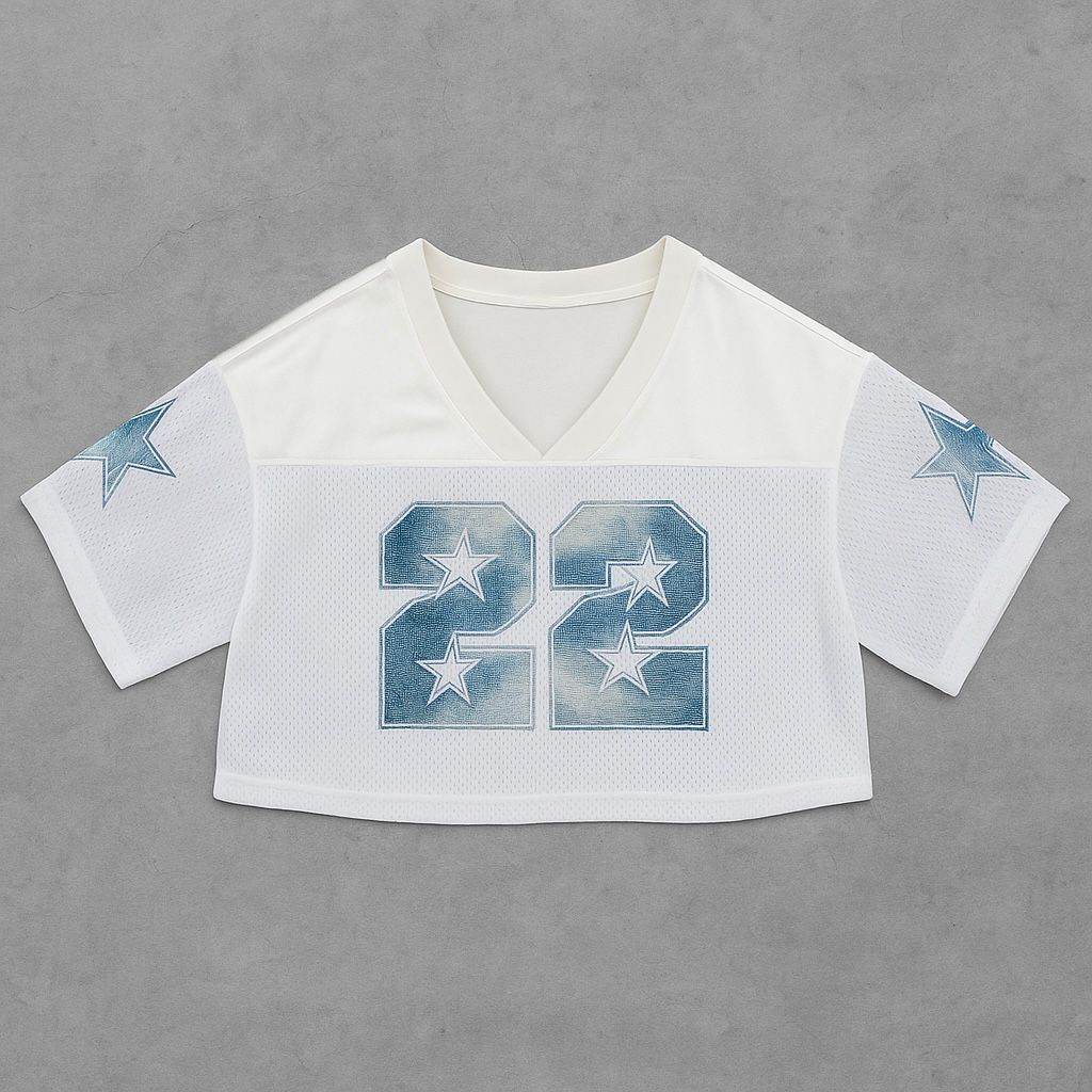 Cropped "22" Denim Jersey