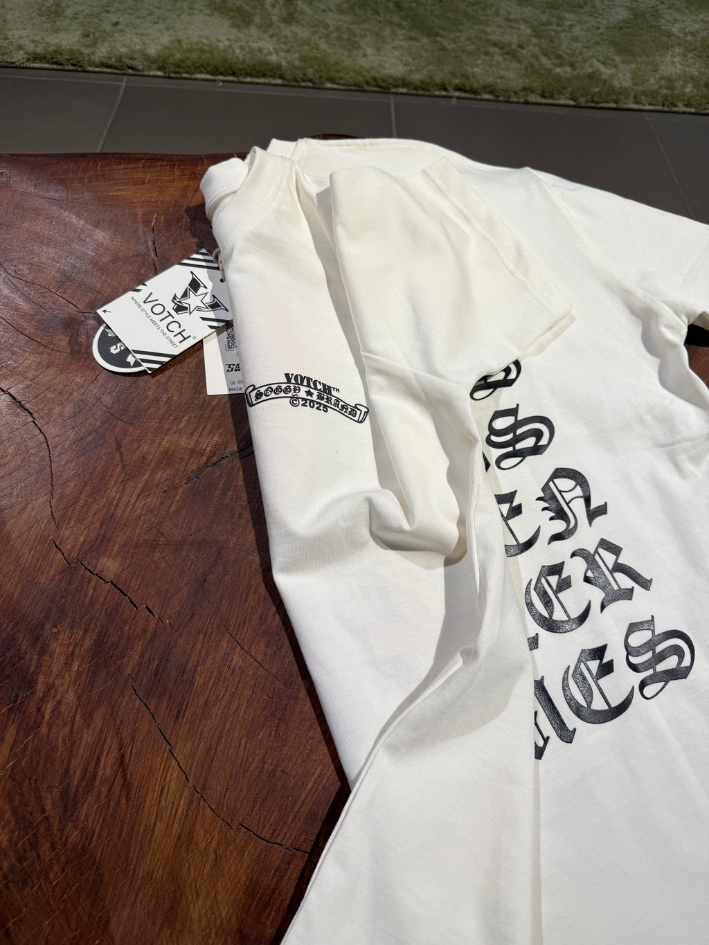 V Town White Tee - votch